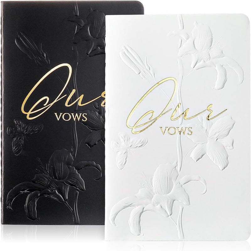 molekaus Vow Books,for Wedding Vow Books Wedding Gift for Bride and Groom Vows Book his and Hers with 28 Pages-5.5 * 3.5 in Wedding Notebook with Gilded Font Set of 2(Genderless) - Image 1